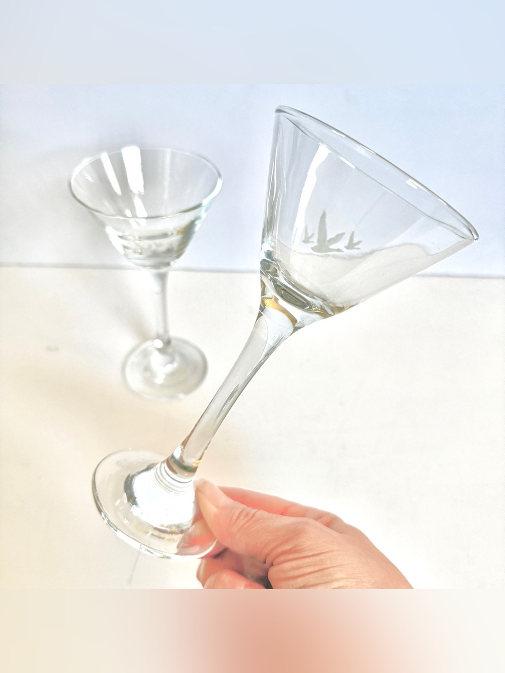Authentic Grey Goose Promotional Martini Glasses • Set of 2
